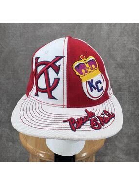 Kansas City Monarchs Hat Cap Fitted Mens 7 1/2 Red Negro Leagues Baseball O'Neil